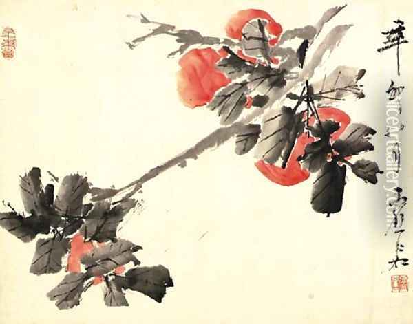 Persimmon Oil Painting - Xu Gu