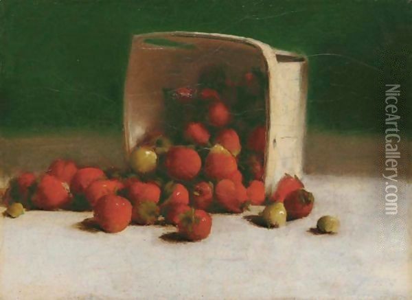 Still Life Of Strawberries Oil Painting - Joseph Decker