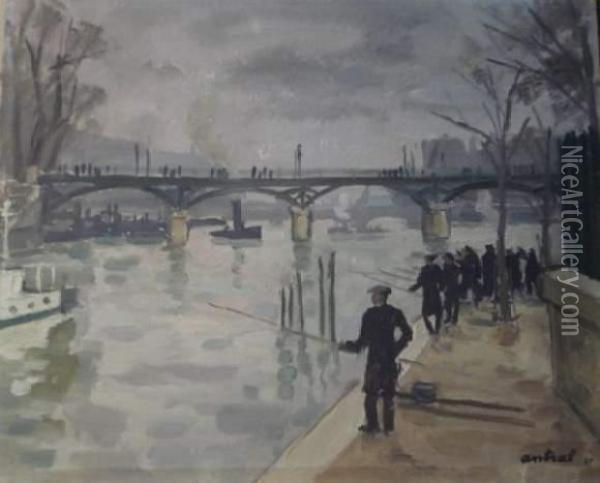 La Pointe Du Vert-galant Oil Painting - Louis R. Antral