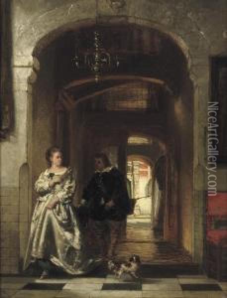 The Suitor Oil Painting - Johannes Anthonie Balthasar Stroebel