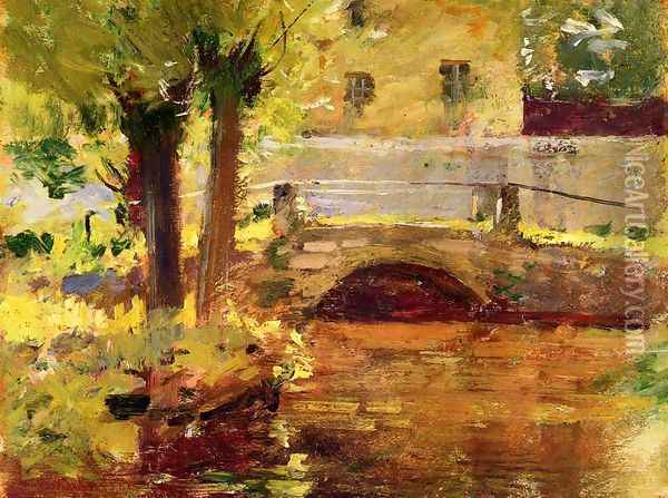 The Bridge at Giverny, 1891 Oil Painting - Theodore Robinson