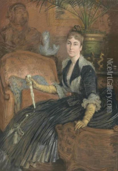 Portrait Of Marie-heloise Jeanne Ferre May Oil Painting - James Jacques Joseph Tissot