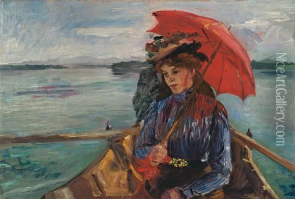 Fraulein Heck (im Boot Auf Dem Starnberger See) Oil Painting - Lovis (Franz Heinrich Louis) Corinth