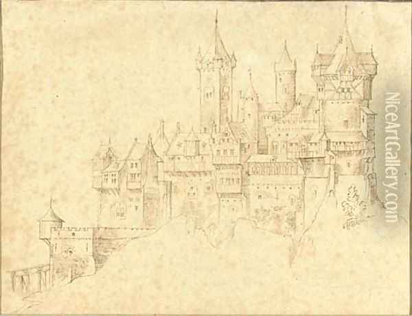 An extensive castle on a mountain peak Oil Painting - Roelandt Jacobsz Savery