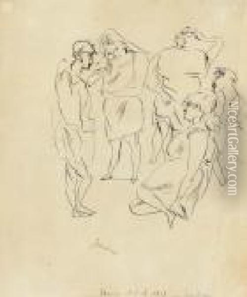Coney Island Oil Painting - Jules Pascin