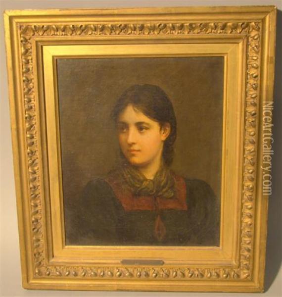 Portrait Of A Young Tyrolean Girl Oil Painting - Franz Von Defregger