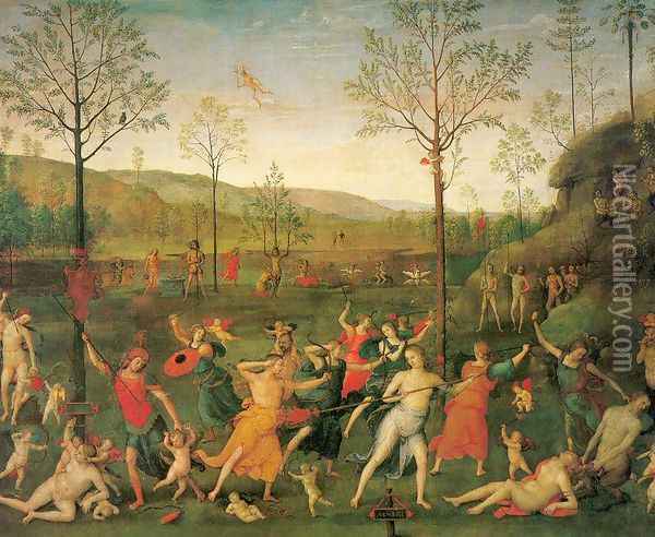 The Combat of Love and Chastity Oil Painting - Pietro Vannucci Perugino