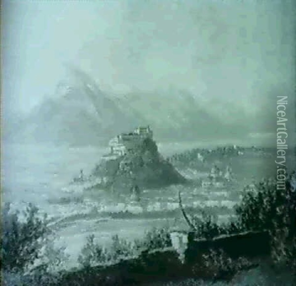Blick Auf Salzburg Oil Painting - Hans Maurus