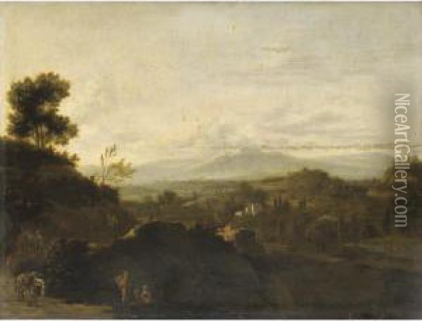 Paesaggio Con Viandanti Oil Painting - Isaac de Moucheron