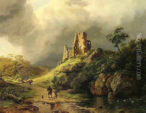 The Approaching Storm Oil Painting - Barend Cornelis Koekkoek