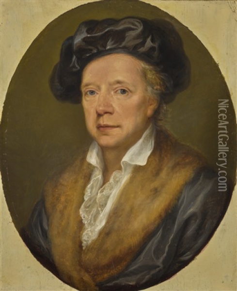 Portrait Of Johann Friedrich Reiffenstein (1719-1793) Oil Painting - Angelika Kauffmann