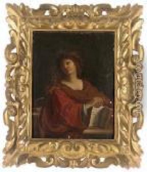 The Samian Sibyl Oil Painting - Guercino