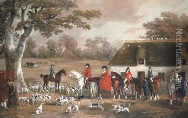 Meet In Dorsetshire With Hunting
 Portraits Of Mr. And Mrs. Francisfane And Other Members Of The Hunt Oil Painting - Philip Reinagle