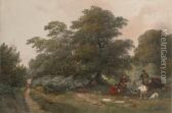 The Gypsy Camp Oil Painting - Samuel Austin