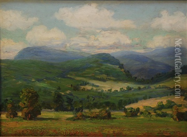 Landscape Scene With Rolling Hills Oil Painting - Walter Koeniger