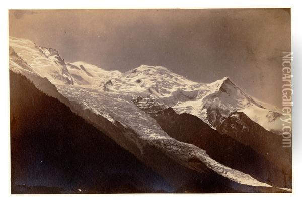 Le Mont-blanc Et Glacier Des Bossons Oil Painting - Louis-Auguste Bisson