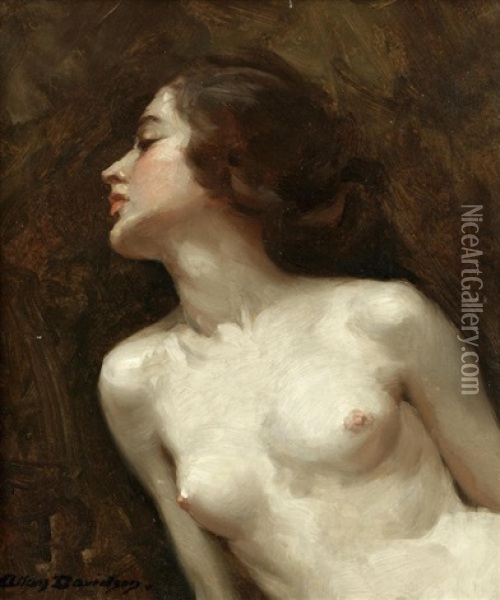 Model Posing Oil Painting - Allan Douglas Davidson