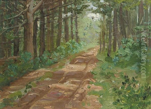 A Tranquil Path Oil Painting - Theodore Wores