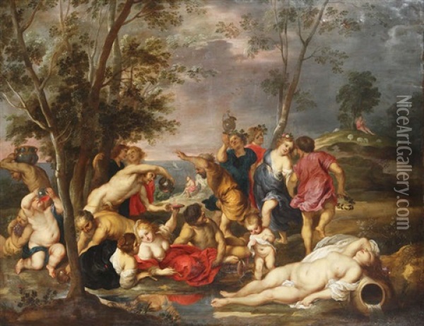 Les Andriens (after Rubens) Oil Painting - Erasmus Quellinus II