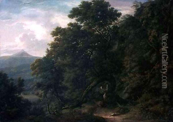 View of Powerscourt Demesne Oil Painting - William Ashford