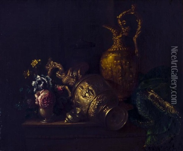 Aiguiere Et Vase De Fleurs Oil Painting - Meiffren Conte
