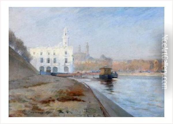 Le Bosphore Et Constantinople Oil Painting - Albert Marie Adolphe Dagnaux