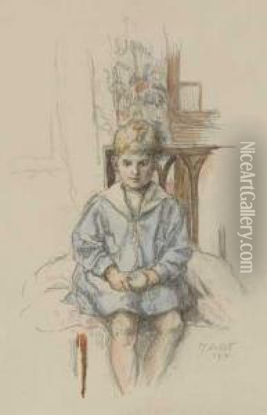 Young Boy In A Sailor Suit Oil Painting - Mainie Harriet Jellett
