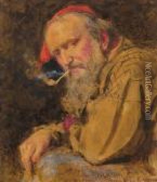 Man With Pipe Oil Painting - John Absolon