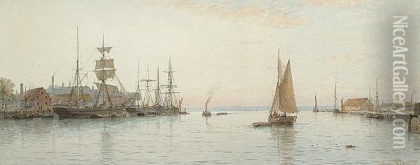 In Poole Harbour Oil Painting - George Stanfield Walters