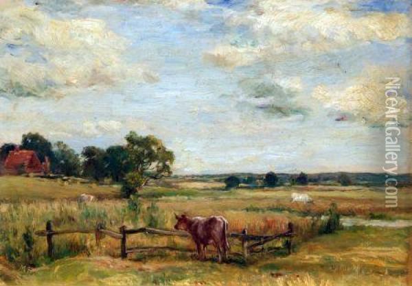 Landscape With Cattle Oil Painting - William Mark Fisher