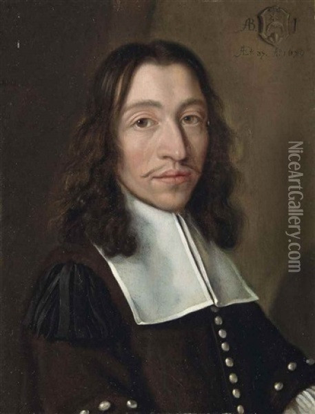 Portrait De Pierre Piccard, A L'age De 27 Ans Oil Painting - Adriaen Backer