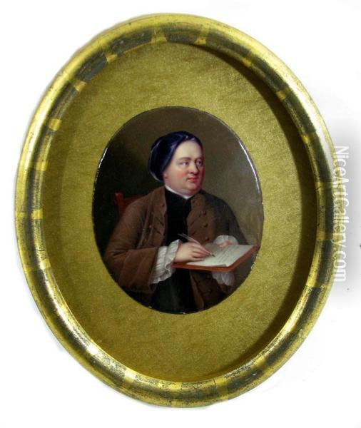 Oval Portrait Of Samuel Richardson Oil Painting - Henry Pierce Bone