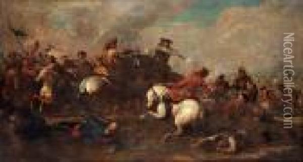 Battle Scene Oil Painting - Francesco Giuseppe Casanova