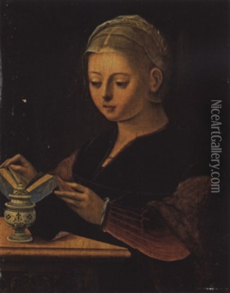 Lesende Heilige Magdalena Oil Painting -  Master of the Female Half Lengths