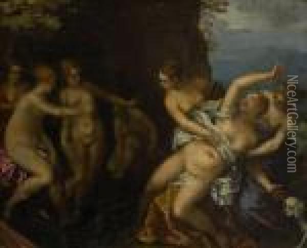 Die Nymphen Entdecken Die Schwangerschaft Der Kallisto Oil Painting - Hans Rottenhammer