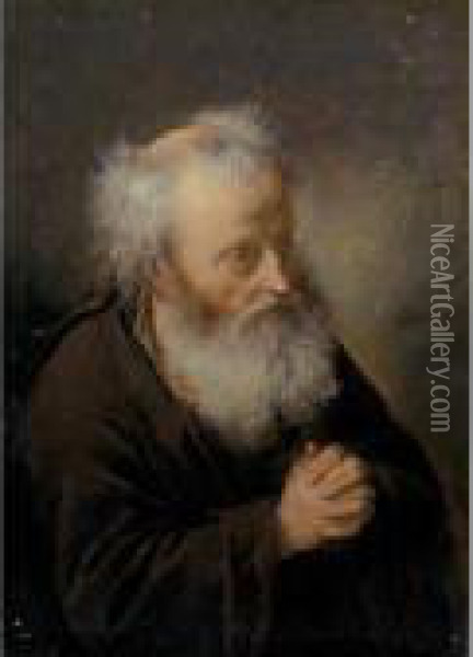 A Bearded Old Man Oil Painting - Gerrit Dou