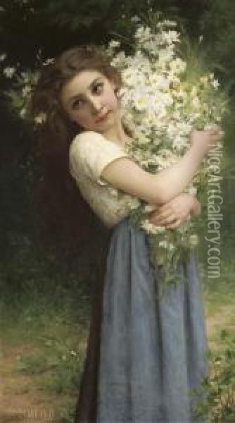 The Flower Girl Oil Painting - Jules Cyrille Cave