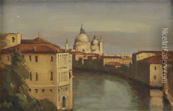 View Of Venice Looking Towards The Basilica Of Santa Maria Della Salute From The Grand Canal Oil Painting - Lord Berners