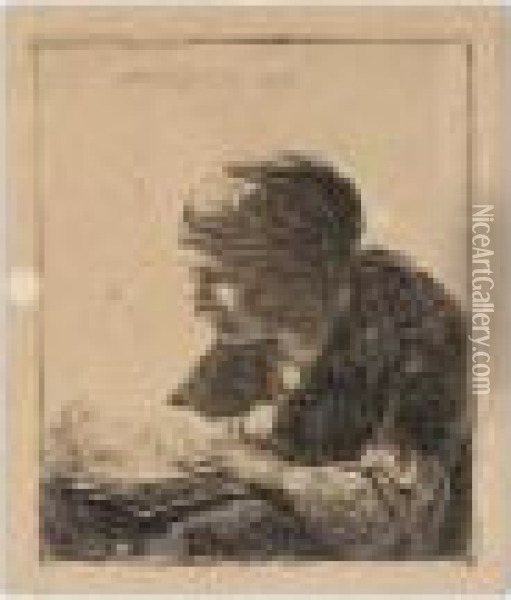 Woman Reading (b., Holl.345; H.113; Bb.34-d) Oil Painting - Rembrandt Van Rijn