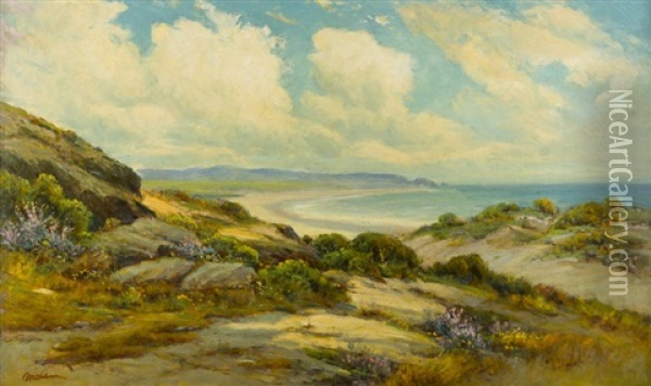 Sweeping California Coastal Landscape Oil Painting - Manuel Valencia