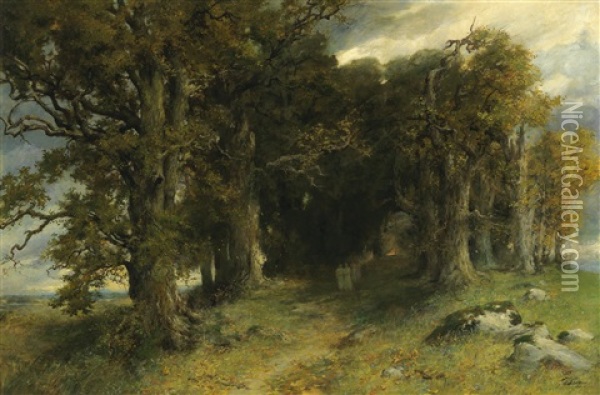 The Sacred Grove Oil Painting - Ferdinand Leeke