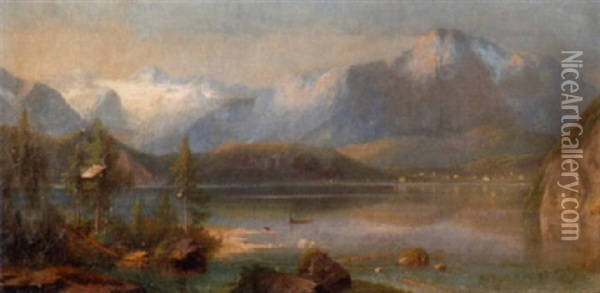 Dachstein Und Der Gosausee Oil Painting - Ferdinand Lepie
