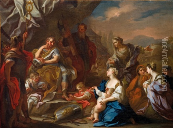 Veturia Und Volumnia Vor Coriolanus Oil Painting - Andrea Casali