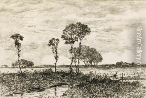 Landscape With A Stream And Trees Oil Painting - Henri-Joseph Harpignies