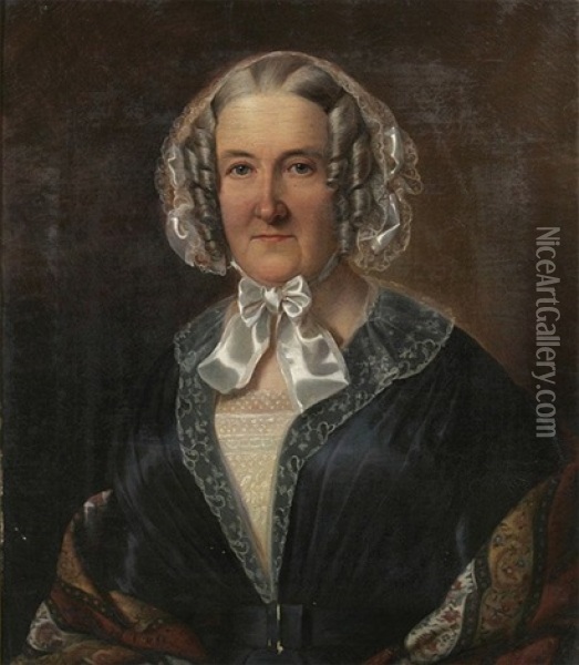 Bildnis Barbara Von Berckholtz, Der Mutter Der Kunstlerin Oil Painting - Alexandra van Berckholtz