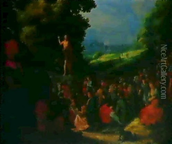 Die Predigt Des Johannes Des Taufers. Oil Painting - Jan Brueghel the Elder