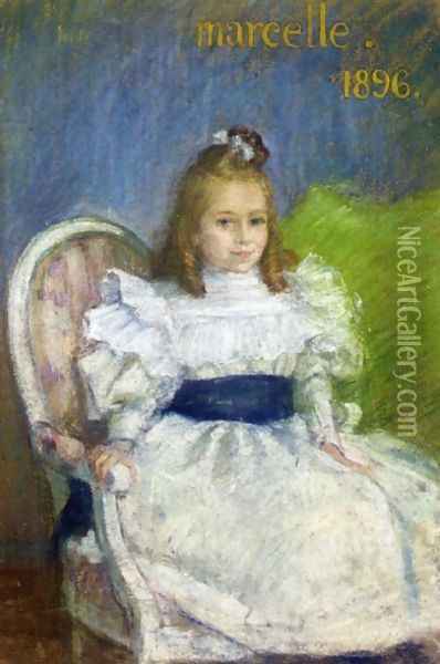 Portrait of Marcelle Mezieres, Nine Years Old Oil Painting - Henri Lebasque