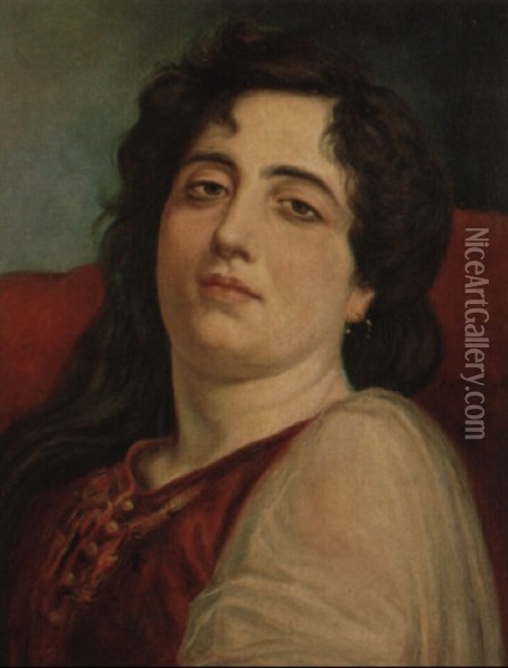 Retrato De La Hija Del Pintor Oil Painting - Ramon Marti Alsina