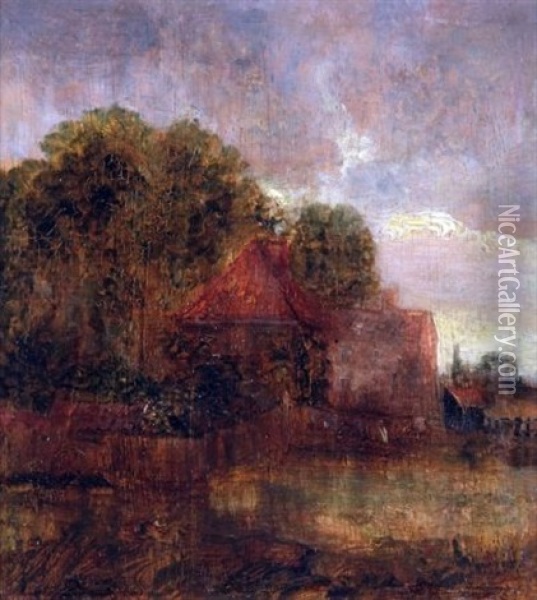 Deben Landscape Oil Painting - Thomas Churchyard