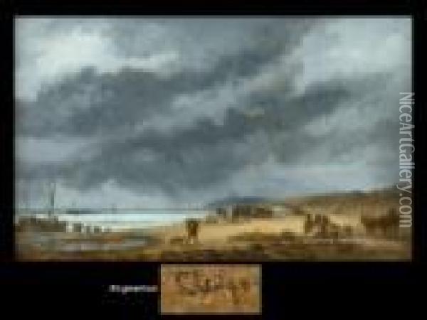 Kustenlandschaft Mit Fischern Oil Painting - Paul-Jean Clays